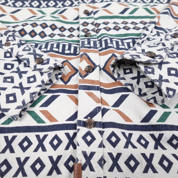 CHAPS Brushed Cotton Moose Shirt Men's XL Thick Chamois Collared Button Up - Picture 10 of 12